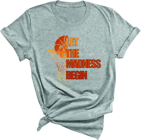 Let The Madness Begin T Shirt, Baskeball Shirt in, Funny Basketball Season T-Shirt in Saudi Arabia