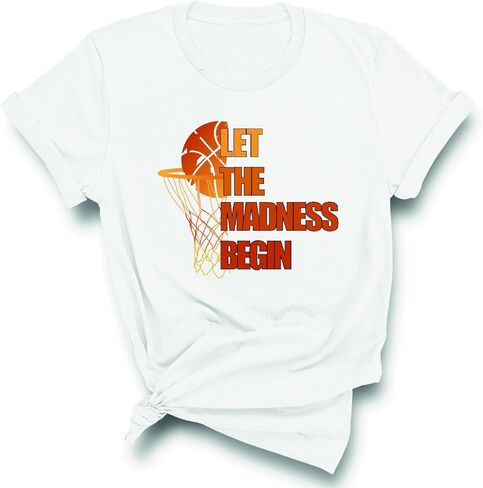 Let The Madness Begin T Shirt, Baskeball Shirt in, Funny Basketball Season T-Shirt in Saudi Arabia