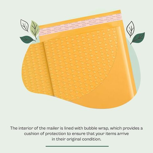 PSBM #DVD 200 PCS 7.25 x 9.75 Inch Kraft Bubble Mailers, Yellow Padded Envelopes, Self-Sealing Peel-Off Strip, Ideal for Shipping CD, DVD, Jewelry, Photos, Magazine, Books, Clothes and More in Kuwait