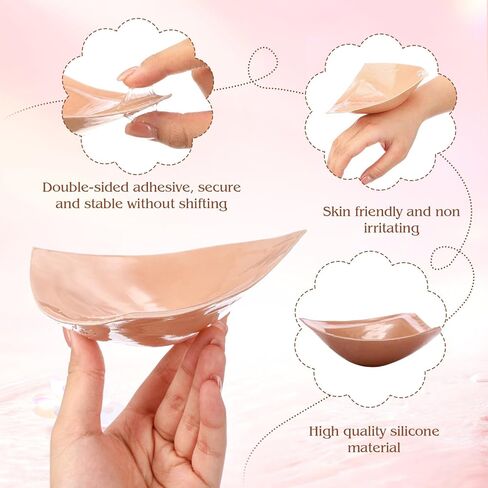 2 Sets Double-Sided Sticky Inserts Adhesive Lifting Bras for D+ Cup Reusable & Washable Lifting Bras for Weddings in Kuwait