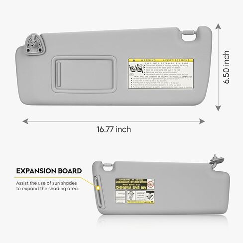Left Driver Side Sun Visor Gray Fit for Toyota Highlander 2004-2007 in Saudi Arabia