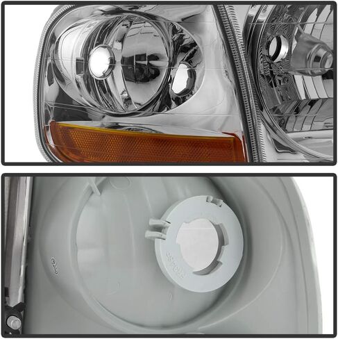 ACANII - For Chrome 1997-2003 Ford F150 Expedition Lightning Style Headlights w/Corner Signal Lights Lamps 4pcs Set in Saudi Arabia