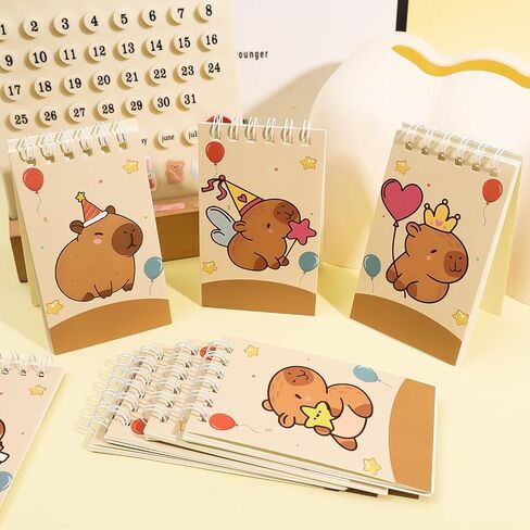 10pcs Cartoon Animal Capybara Theme Portable Coil Notebook 24pages Mini Notepad for Birthday Party Favors,random Style in Saudi Arabia
