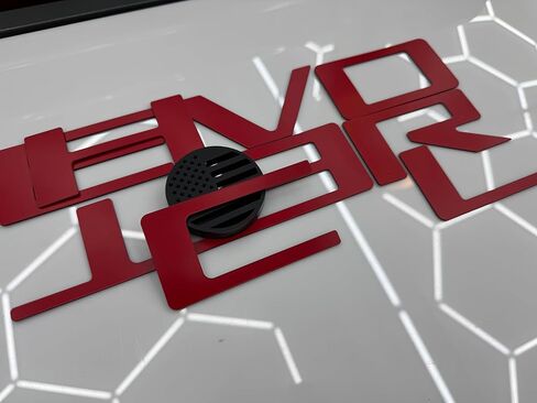 Rear Tailgate Letters Compatible with 2024-2025 Chevrolet Colorado 1/16" ABS Plastic with Adhesive- Red in Kuwait