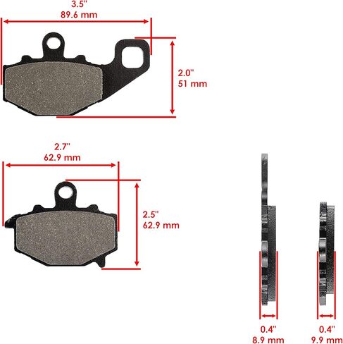 Caltric Front Rear Brake Pads Compatible with Kawasaki Zx600 Zx-600 Ninja Zx6 Zx-6 1995-2002 / Ninja Zx6R Zx-6R Zx600 1995-1997 in Saudi Arabia
