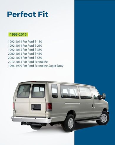 LUJUNTEC مقبض الباب الخارجي استبدال جانب الركاب الخلفي لـ 1992-2014 لفورد E-150 E-250 أسود in Saudi Arabia