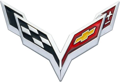 زوج مجموعة كورفيت C7 شعار 3D شارة معدنية الصليب العلم رمز شعار استبدال ل 14-19 كورفيت in Kuwait