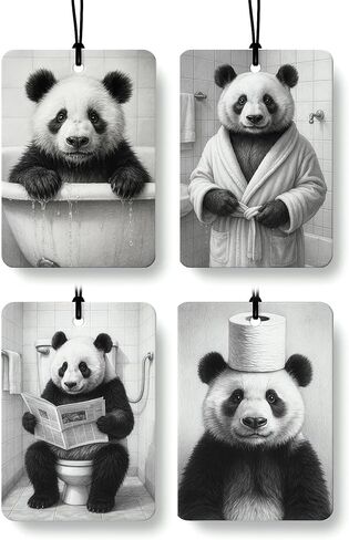 Funny Raccoon Bathroom Air Freshener 4 Pcs, Humorous Sarcastic Raccoon Trash Panda Hanging Air Freshener for Cars Closet Drawer Books, Funny Animal Car Accessories Mirror Decor for Women in Kuwait