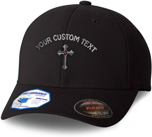 Flexfit Cap for Men & Women Embroidered Religious Gothic Cross Jesus Christ Flexfit Hats Baseball Caps in Saudi Arabia