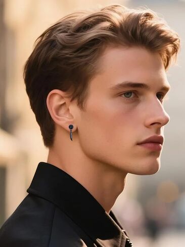 Black Dangle Drop Earrings 925 Sterling Silver Black Onyx Stud Earrings Viking Rune Jewelry Gift for Women Men in Saudi Arabia
