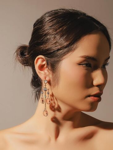 OJERRY البيزنطية الباروك في العصور الوسطى الفيكتوري بيان غير النظامية البرتقال أقراط متدلية زي مساء مجوهرات رسمية اكسسوارات الزي هدايا رومانسية رائعة للنساء المتدليات في الثلاثينيات من عمرهن in Kuwait