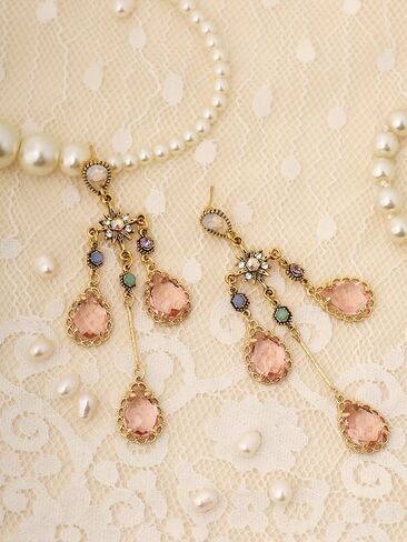 OJERRY البيزنطية الباروك في العصور الوسطى الفيكتوري بيان غير النظامية البرتقال أقراط متدلية زي مساء مجوهرات رسمية اكسسوارات الزي هدايا رومانسية رائعة للنساء المتدليات في الثلاثينيات من عمرهن in Kuwait