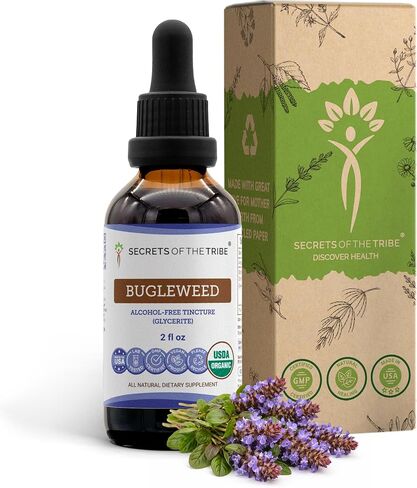 Bugleweed USDA Organic Tincture Alcohol-Free extract, High-potency Herbal Drops, Tincture made from Bugleweed (Ze Lan, Lycopus Virginicus) Dried Herb Respiratory System Health 4 oz in Saudi Arabia