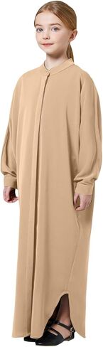 ODIZLI Girls Ramadan Abaya Muslim Batwing Sleeve Long Shirt Prayer Dress Kaftan Dubai Islamic Loose Maxi Dress in Saudi Arabia