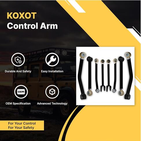 8Pcs Front Rear Upper Lower Control Arm Fit for Jeep 2007 2008 2009 2010 2011 2012 2013 2014 2015 2016 2017 2018 Wrangler FZ060110 FZ060120 FZ060130 FZ060140 in Saudi Arabia