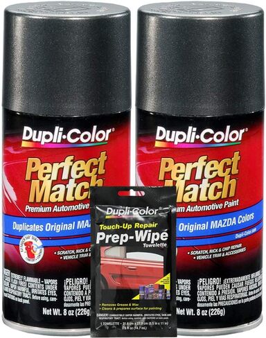 Dupli-Color Metallic Graphite Mica Exact-Match Automotive Paint Compatible with Mazda Vehicles - 8 oz, Bundles with Prep Wipe (3 Items) in Saudi Arabia