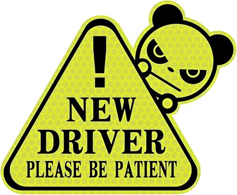 New Driver Sticker Sign for Car - Essential New Driver Signs - Window Cling - 5" by 5" Decal - Yellow Color, Perfect for New Drivers, Please Be Patient New Driver Car Sticker Decal in Saudi Arabia