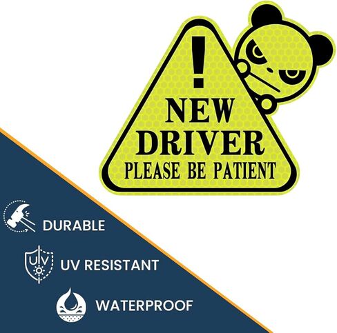 New Driver Sticker Sign for Car - Essential New Driver Signs - Window Cling - 5" by 5" Decal - Yellow Color, Perfect for New Drivers, Please Be Patient New Driver Car Sticker Decal in Saudi Arabia