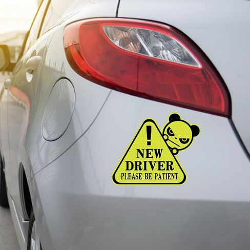 New Driver Sticker Sign for Car - Essential New Driver Signs - Window Cling - 5" by 5" Decal - Yellow Color, Perfect for New Drivers, Please Be Patient New Driver Car Sticker Decal in Saudi Arabia