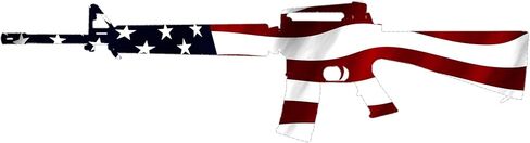 Rogue River Tactical AR-15 Rifle Gun Decal Sticker Silhouette American Flag USA Patriotic Auto Bumper Vinyl Car Truck RV SUV Boat Support 2nd Amendment Military in Saudi Arabia