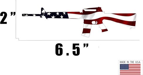 Rogue River Tactical AR-15 Rifle Gun Decal Sticker Silhouette American Flag USA Patriotic Auto Bumper Vinyl Car Truck RV SUV Boat Support 2nd Amendment Military in Saudi Arabia