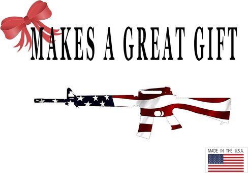 Rogue River Tactical AR-15 Rifle Gun Decal Sticker Silhouette American Flag USA Patriotic Auto Bumper Vinyl Car Truck RV SUV Boat Support 2nd Amendment Military in Saudi Arabia