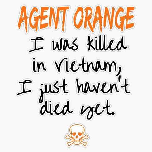 HOF Trading Agent Orange Vietnam Veteran Vinyl Sticker Waterproof Decal Laptop Wall Window Bumper Sticker 5" in Saudi Arabia