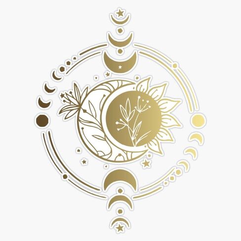 ليلاند تصاميم الصوفي القمر والشمس باطني القمر المرحلة بوهو خمر القمر ملصقات للسيارة متعددة الأشكال نافذة زجاجة ماء ملصق مائي 5 "" in Saudi Arabia