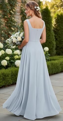 Square Neck Junior Bridesmaid Dress Chiffon Flower Girl Dress Spaghetti Strap Girls Formal Dresses for Wedding Party in Saudi Arabia