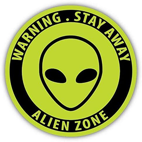 Magnet Stay Away Alien Zone Warning Sign Funny Window Truck Car Vinyl Flexible Magnet Magnetic Bumper Sticker 5" x 5" in Saudi Arabia
