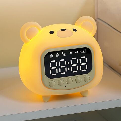 ساعة منبه للكلاب، ساعة منبه بصوت عالٍ مع ضوء ليلي، ساعة رقمية للمراهقين قابلة لإعادة الشحن مع 6 منبهات، مؤقت وعرض درجة الحرارة، ساعة بجانب السرير على شكل حيوان لطيف لغرفة النوم والمكتب والدراسة (أصفر) in Kuwait