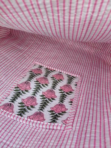 100% Cotton Quilted Tote Bag Flower Print Handmade Shoppping Bag & Grocery Bags Stylish Traver Bag in Saudi Arabia