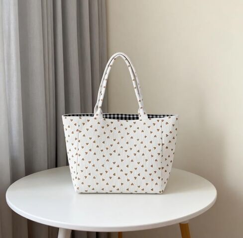Women's Corduroy Tote Bag - Large Capacity Shoulder Handbag for Everyday Commuting & Casual Use in Saudi Arabia