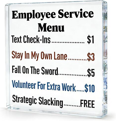 Funny Office Desk Decor Gag Gifts For Coworkers Boss Lady Employee Acrylic Plaque Sign Birthday Christmas White Elephant Gifts For Adult Women Office Accessories in Saudi Arabia