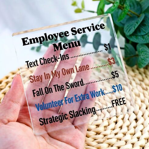 Funny Office Desk Decor Gag Gifts For Coworkers Boss Lady Employee Acrylic Plaque Sign Birthday Christmas White Elephant Gifts For Adult Women Office Accessories in Saudi Arabia