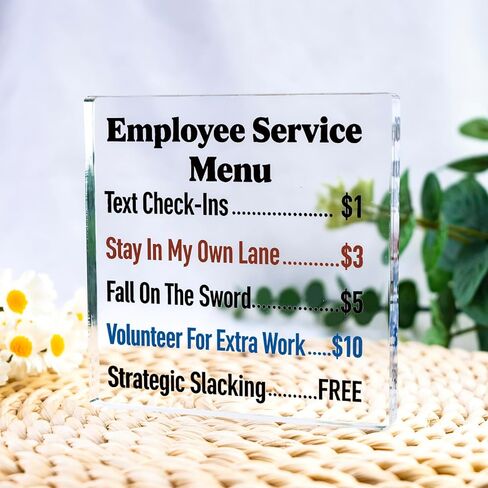 Funny Office Desk Decor Gag Gifts For Coworkers Boss Lady Employee Acrylic Plaque Sign Birthday Christmas White Elephant Gifts For Adult Women Office Accessories in Saudi Arabia