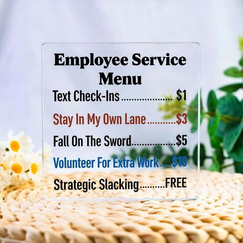 Funny Office Desk Decor Gag Gifts For Coworkers Boss Lady Employee Acrylic Plaque Sign Birthday Christmas White Elephant Gifts For Adult Women Office Accessories in Saudi Arabia