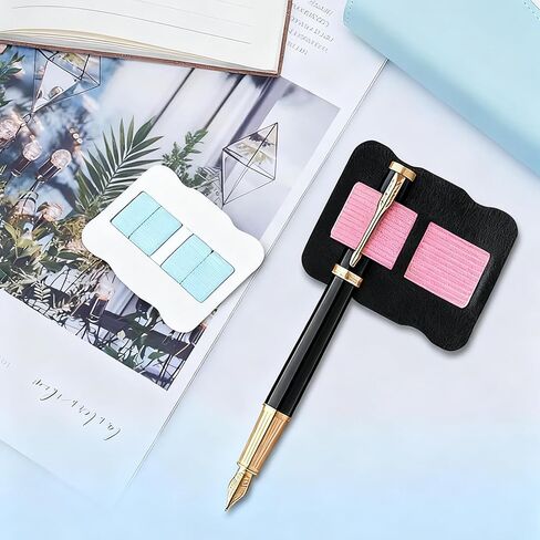 Self-Adhesive Pen Holder for Notebook, 4 Pcs Double Elastic Loops Pen Organizer Clip for Journal, Planner, Clipboard Pastel Colors (Pink, Black, Blue, Dark Blue), Reusable & Strong Grip in Saudi Arabia