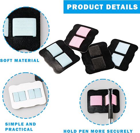 Self-Adhesive Pen Holder for Notebook, 4 Pcs Double Elastic Loops Pen Organizer Clip for Journal, Planner, Clipboard Pastel Colors (Pink, Black, Blue, Dark Blue), Reusable & Strong Grip in Saudi Arabia
