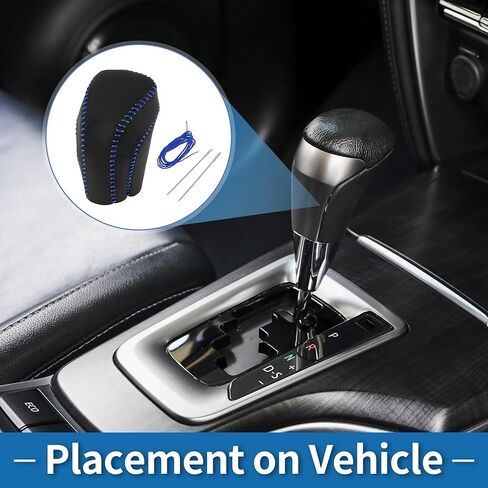 Anti-Slip Gear Shift Knob Cover Car Stick Shifting Handle Protector for Toyota Camry 2018-2024 Black Blue Faux Leather in Saudi Arabia