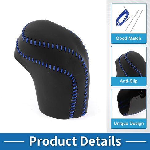 Anti-Slip Gear Shift Knob Cover Car Stick Shifting Handle Protector for Toyota Camry 2018-2024 Black Blue Faux Leather in Saudi Arabia
