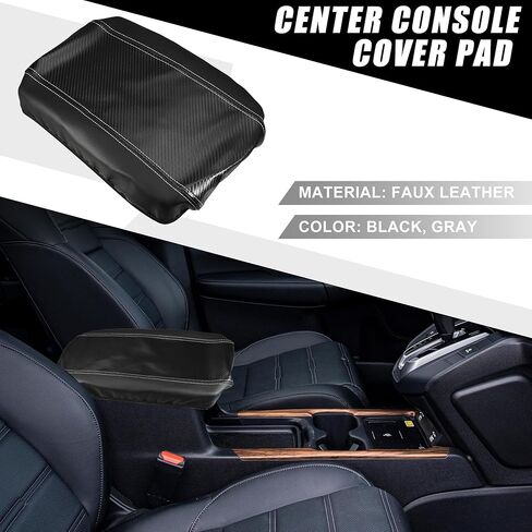 Car Center Console Seat Armrest Cover Interior Protective Lid Storage Covers Trim for Toyota Venza 2021-2023 Carbon Fiber Pattern Black Gray in Saudi Arabia