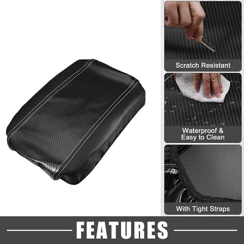 Car Center Console Seat Armrest Cover Interior Protective Lid Storage Covers Trim for Toyota Venza 2021-2023 Carbon Fiber Pattern Black Gray in Saudi Arabia
