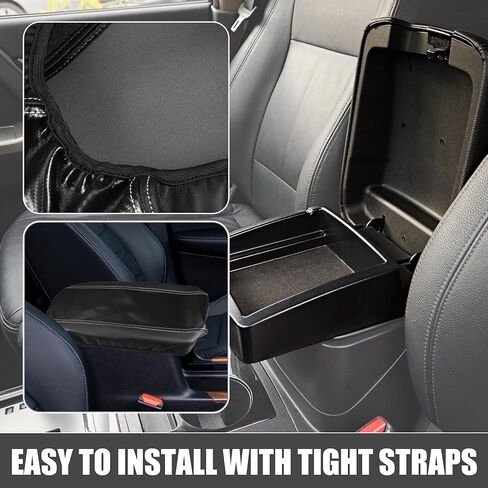 Car Center Console Seat Armrest Cover Interior Protective Lid Storage Covers Trim for Toyota Venza 2021-2023 Carbon Fiber Pattern Black Gray in Saudi Arabia