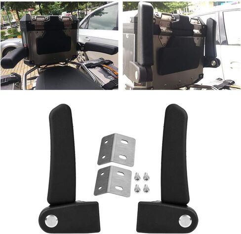 Motorcycle Box Armrest,Motorcycle Passenger Rear Folding Top Case Box Rear Seat Armrest Kit Compatible for in Kuwait