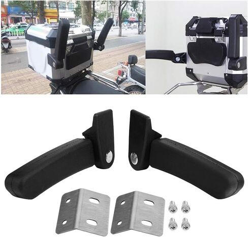 Motorcycle Box Armrest,Motorcycle Passenger Rear Folding Top Case Box Rear Seat Armrest Kit Compatible for in Kuwait