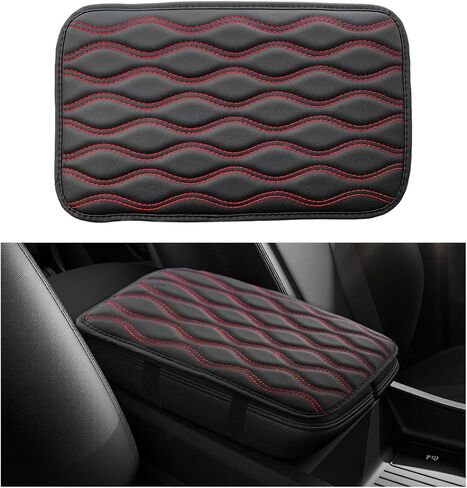 Car Center Console Pad, Waterproof Leather Armrest Seat Box Cover Protector, Non-Slip Middle Console Cushion Pad Interior Decor Fits Most Vehicles, Car Accessories (Pink) in Kuwait