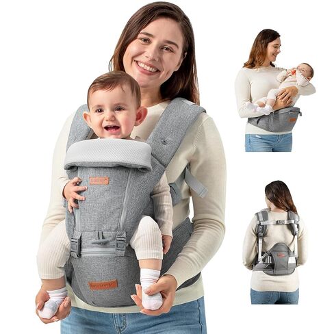 besrey Baby Carrier with Hip Seat Newborn to Toddler, 7-45lb, Summer Mesh Infant Carrier, Baby Body Holder with Back Support, Kangaroo Carrier, Front Facing Men Chest Carrier, Mom Dad Backpack Carrier in Kuwait