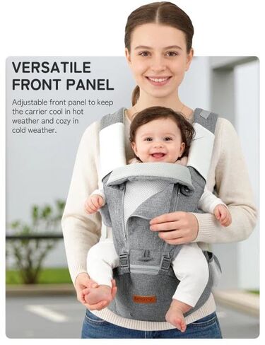 besrey Baby Carrier with Hip Seat Newborn to Toddler, 7-45lb, Summer Mesh Infant Carrier, Baby Body Holder with Back Support, Kangaroo Carrier, Front Facing Men Chest Carrier, Mom Dad Backpack Carrier in Kuwait