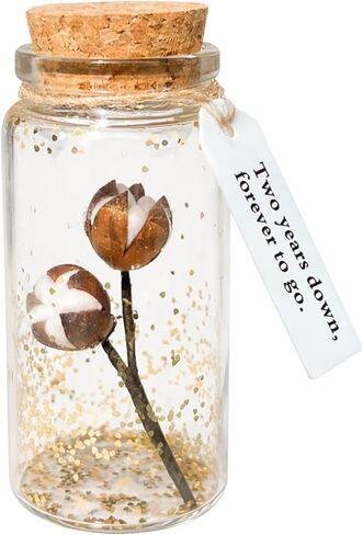هدايا قطنية للذكرى السنوية الثانية، في زجاجة زجاجية صغيرة، مع بطاقة - مرور عامين، إلى الأبد، تذكار للذكرى السنوية الثانية لزوجها in Kuwait